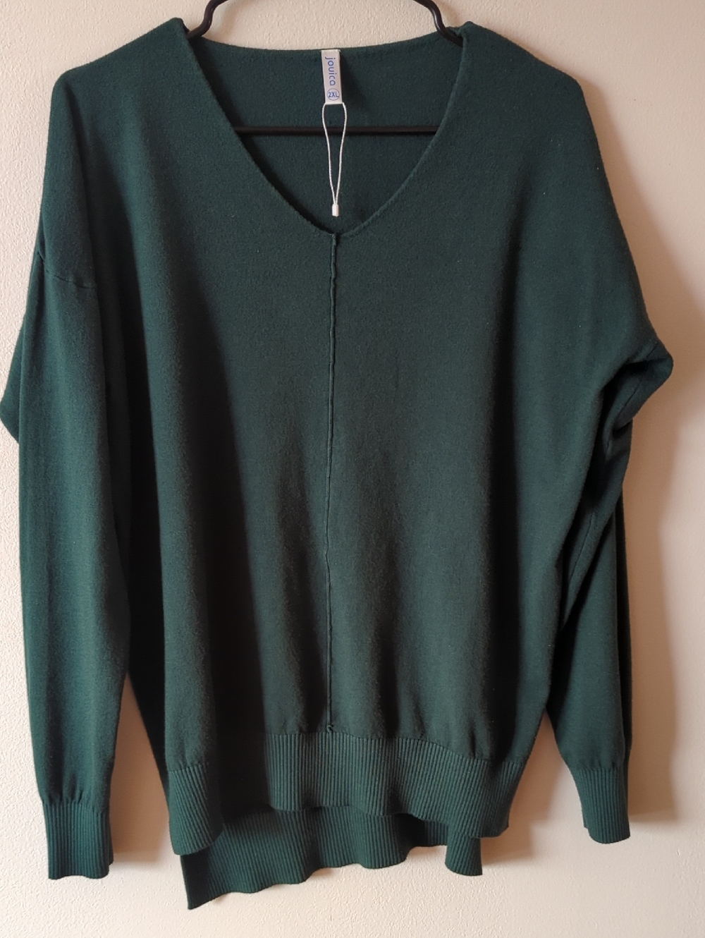 Jouica Forest Green V-Neck Women's Sweater 2XL